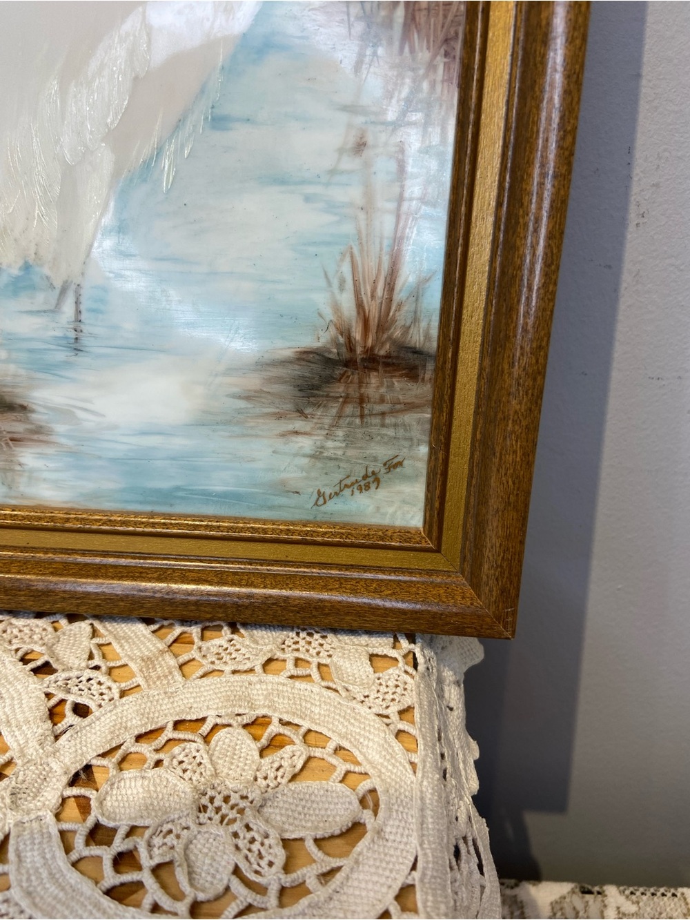 Pair of Hand Painted Birds on Porcelain Tile - Picture 7 of 10